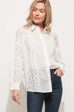 Load image into Gallery viewer, And The Why Eyelet Long Sleeve Button Down Shirt