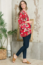 Load image into Gallery viewer, Justin Taylor Floral Open Front Three-Quarter Sleeve Cardigan