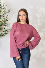 Load image into Gallery viewer, Culture Code Waffle-Knit Round Neck Long Sleeve Blouse