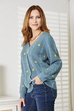 Load image into Gallery viewer, HEYSON Floral Embroidered Cable Cardigan