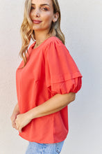 Load image into Gallery viewer, Petal Dew Sweet Innocence Puff Short Sleeve Top In Tomato