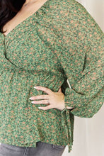 Load image into Gallery viewer, HEYSON Floral Surplice Peplum Blouse