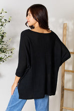Load image into Gallery viewer, Zenana Round Neck High-Low Slit Knit Top