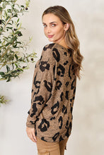 Load image into Gallery viewer, Hopely Leopard V-Neck Long Sleeve T-Shirt