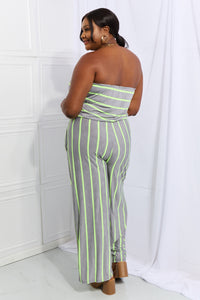 Sew In Love Pop Of Color Sleeveless Striped Jumpsuit