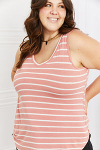 Zenana Find Your Path Sleeveless Striped Top