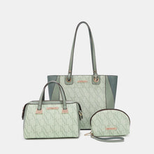 Load image into Gallery viewer, Nicole Lee USA 3-Piece Letter Print Texture Handbag Set