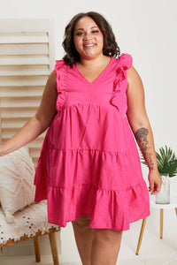 Hailey & Co Champs Elysees Tiered Dress in Fuchsia