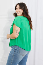 Load image into Gallery viewer, Sew In Love Just For You Short Ruffled sleeve length Top in Green