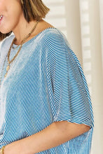 Load image into Gallery viewer, Zenana Striped Round Neck Half Sleeve T-Shirt