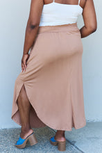 Load image into Gallery viewer, Doublju Comfort Princess High Waist Scoop Hem Maxi Skirt in Tan