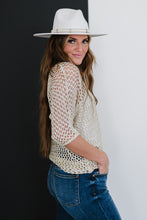 Load image into Gallery viewer, GeeGee Gracefully Golden Openwork Sweater