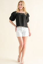 Load image into Gallery viewer, And The Why Square Neck Cotton Gauze Ruffled Blouse