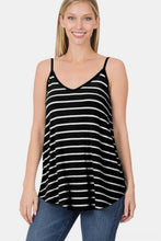 Load image into Gallery viewer, Zenana Striped V-Neck Curved Hem Cami