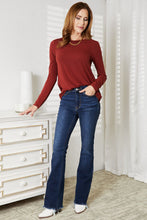 Load image into Gallery viewer, Zenana Long Sleeve Round Neck Round Hem Top
