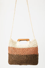 Load image into Gallery viewer, Fame Color Block Double-Use Braided Tote Bag