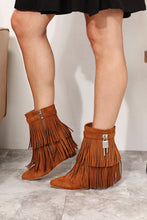 Load image into Gallery viewer, Legend Women&#39;s Tassel Wedge Heel Ankle Booties