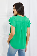 Load image into Gallery viewer, Sew In Love Just For You Short Ruffled sleeve length Top in Green