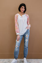 Load image into Gallery viewer, BiBi Blossom Babe Floral Waffle Knit Baseball Henley