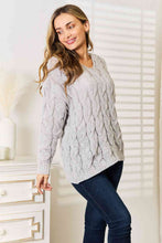 Load image into Gallery viewer, Woven Right Cable-Knit Hooded Sweater