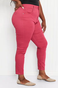 Zenana Walk the Line High Rise Skinny Jeans in Rose