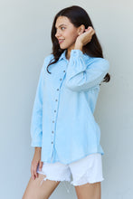 Load image into Gallery viewer, Doublju Blue Jean Baby Denim Button Down Shirt Top in Light Blue