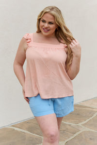 Be Stage Woven Top in Peach