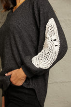 Load image into Gallery viewer, Sew In Love Lace Patch Detail Sweater