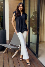 Load image into Gallery viewer, Zenana Ruffle Shoulder Notched Neck Blouse