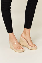 Load image into Gallery viewer, Forever Link Clear Strap Espadrille Platform Wedge Sandals