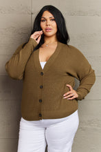 Load image into Gallery viewer, Zenana Kiss Me Tonight Button Down Cardigan in Olive