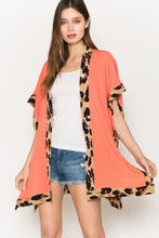 Load image into Gallery viewer, Justin Taylor Leopard Contrast Open Front Cardigan