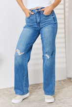 Load image into Gallery viewer, Judy Blue High Waist Distressed Straight-Leg Jeans