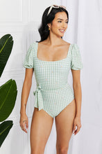 Load image into Gallery viewer, Marina West Swim Salty Air Puff Sleeve One-Piece in Sage