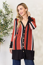 Load image into Gallery viewer, Celeste Striped Button Up Long Sleeve Cardigan