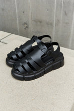 Load image into Gallery viewer, Qupid Platform Cage Stap Sandal in Black