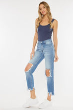Load image into Gallery viewer, Kancan High Waist Chewed Up Straight Mom Jeans