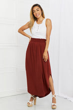 Load image into Gallery viewer, Zenana It&#39;s My Time Side Scoop Scrunch Skirt in Dark Rust