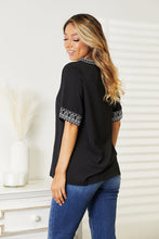 Load image into Gallery viewer, Double Take Embroidered Notched Neck Top