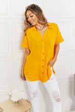 Load image into Gallery viewer, Zenana Summer Breeze Gauze Short Sleeve Shirt in Mustard