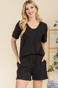 Celeste Rib Short Sleeve T-Shirt and Shorts Set