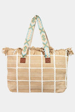 Load image into Gallery viewer, Fame Fringe Detail Checkered Tote Bag