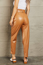Load image into Gallery viewer, HEYSON Powerful You Faux Leather Paperbag Waist Pants