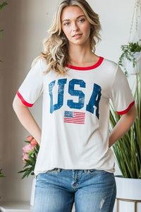 Heimish USA Contrast Trim Short Sleeve T-Shirt