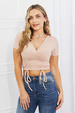 Load image into Gallery viewer, Capella Back To Simple Ribbed Front Scrunched Top in Blush