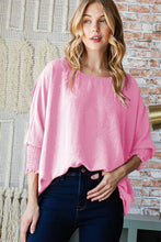 Load image into Gallery viewer, Reborn J Texture Round Neck Smocked Half Sleeve Top