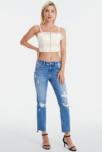 Load image into Gallery viewer, BAYEAS Full Size Mid Waist Distressed Ripped Straight Jeans