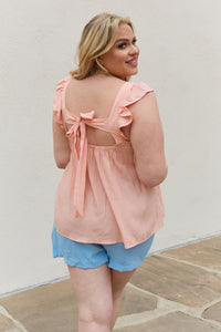 Be Stage Woven Top in Peach