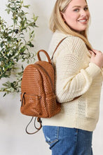 Load image into Gallery viewer, SHOMICO PU Leather Woven Backpack