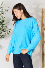 Load image into Gallery viewer, Zenana Round Neck Long Sleeve Sweater with Pocket